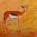 Acryl op doek, Maya Wildevuur, Springbokje, 1994